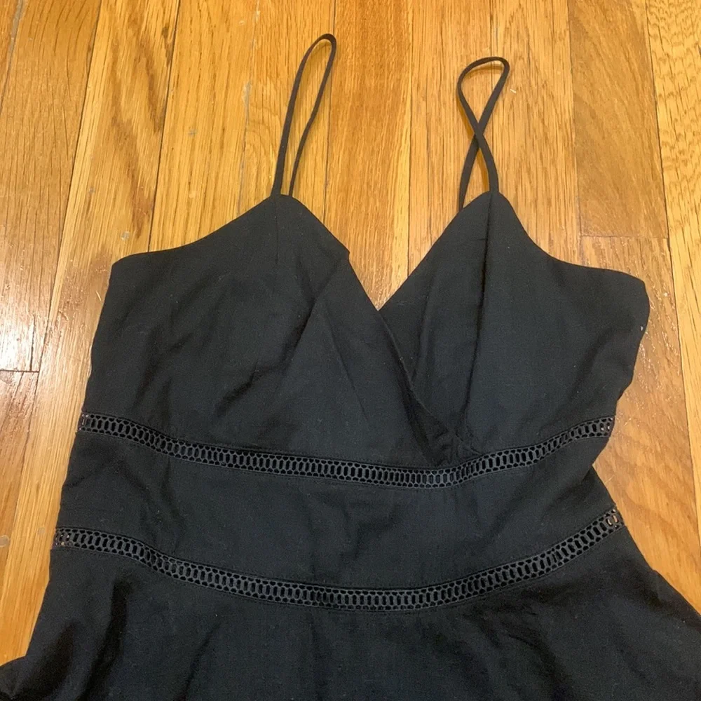 NWT Francesca's Black Mini V-Neck Flare Spaghetti Strap Dress , Size M - Picture 4 of 9